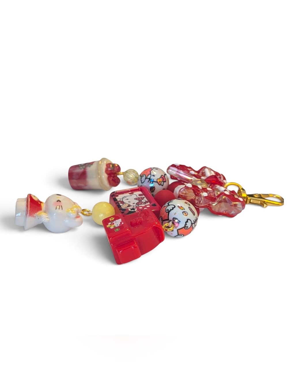 Handmade Hello Kitty Multi String Bag Charm/ Keychain - Picture 3 of 4